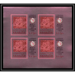 158a Sharjah/khor fakkan MNH ** N°131/136 B Non dentelé imperf Football (Soccer) feuilles sheets london 66
