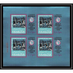 158a Sharjah/khor fakkan MNH ** N°131/136 B Non dentelé imperf Football (Soccer) feuilles sheets london 66