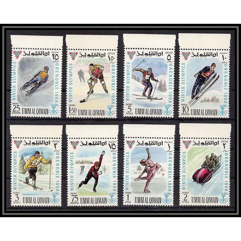 160 - Umm al Qiwain MNH ** N°233/240 A jeux olympiques (winter olympic games) grenoble 1968 bob hockey skating
