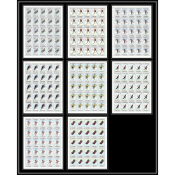 160d - Umm al Qiwain MNH ** N°233/240 A jeux olympiques (winter olympic games) grenoble 68 hockey feuilles sheets