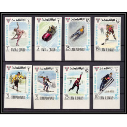 161 - Umm al Qiwain MNH ** N°233/240 B Non dentelé imperf jeux olympiques olympic games grenoble 68 hockey