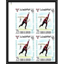 161d - Umm al Qiwain MNH ** N°233/240 B Non dentelé imperf jeux olympiques olympic games grenoble 68 bloc 4