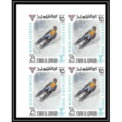 161d - Umm al Qiwain MNH ** N°233/240 B Non dentelé imperf jeux olympiques olympic games grenoble 68 bloc 4