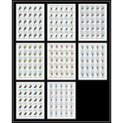 161e Umm al Qiwain MNH ** N°233/240 B NON DENTELE imperforate (olympic games) grenoble 68 feuilles sheets