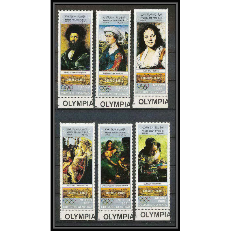 162 YAR (nord yemen) MNH ** N°862/867 A jeux olympiques olympic games MEXICO 68 Tableau (Painting) louvre