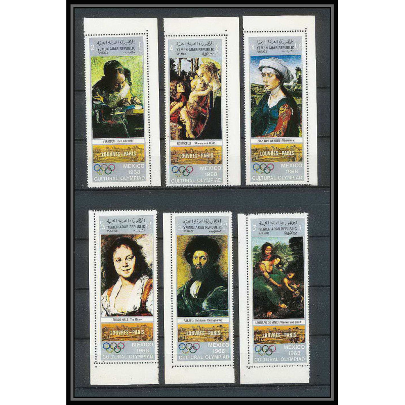 162a YAR (nord yemen) MNH ** N°862/867 A jeux olympiques olympic games MEXICO 68 Tableau (Painting) louvre