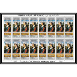 162f YAR (nord yemen) MNH ** N°862 /867 A jeux olympiques olympic gamesMEXICO 68 Tableaux paintings feuilles sheets