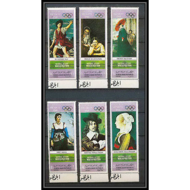 163 - YAR (nord yemen) MNH ** N°998/1003 A jeux olympiques olympic games MEXICO Tableau (Painting) 