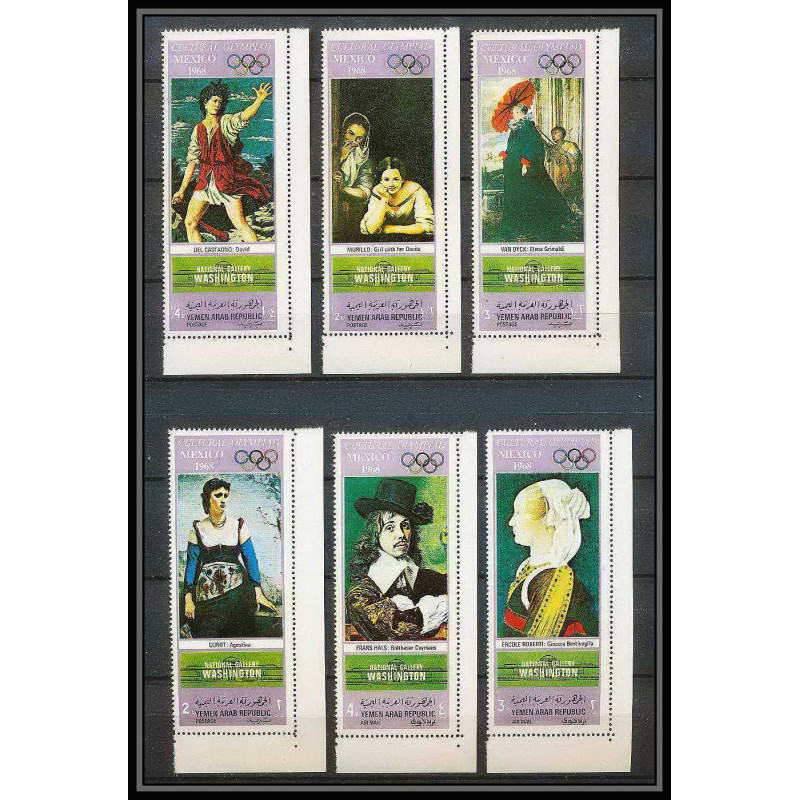 163b - YAR (nord yemen) MNH ** N°998/1003 A jeux olympiques olympic games MEXICO Tableau (Painting) 
