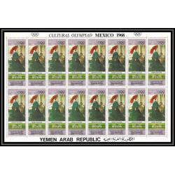 163d YAR (nord yemen) MNH ** N°998/1003 A jeux olympiques olympic games MEXICO (tableaux painting) feuilles sheets