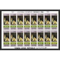 163d YAR (nord yemen) MNH ** N°998/1003 A jeux olympiques olympic games MEXICO (tableaux painting) feuilles sheets