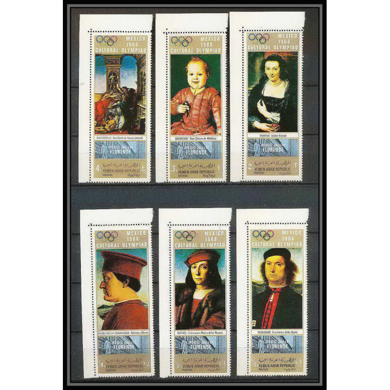 164a - YAR (nord yemen) MNH ** N°876/881 A gold jeux olympiques olympic games MEXICO 68 Tableau (Painting)