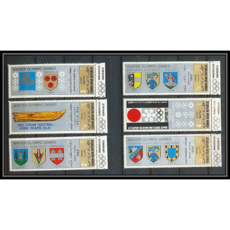 165 - YAR (nord yemen) MNH ** N°818/823 A gold jeux olympiques (winter olympic games) GRENOBLE SAPPORO CORTINA 