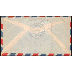 14155 herald djibouti par avion somalis 12/7/1948 paris lettre cover colonies france