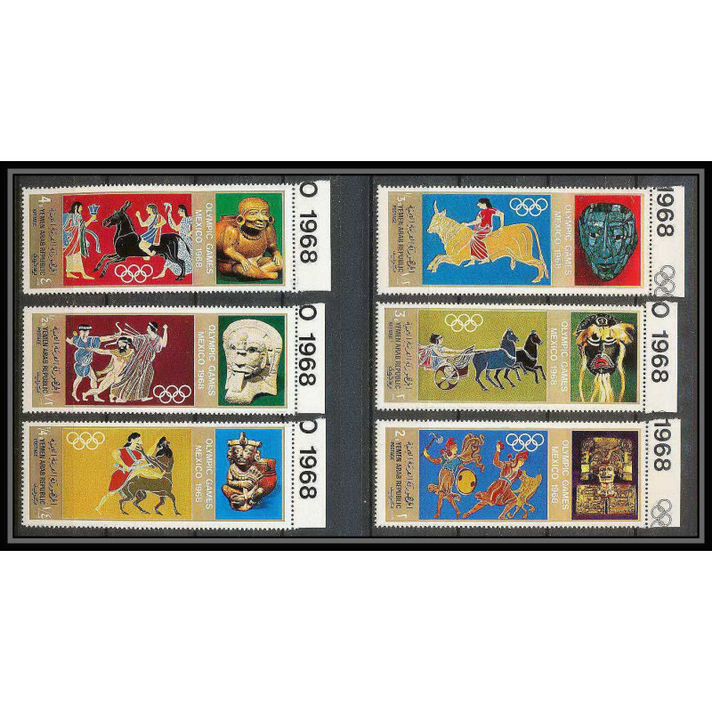 167 - YAR (nord yemen) MNH ** N°777/782 A gold jeux olympiques (summer olympic games) mythology greece