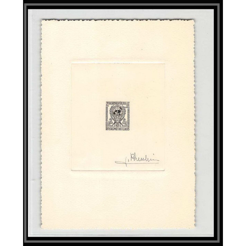 2302 laos 1956 onu uno Epreuve d'artiste artist proof Signé signed jean pheulpin