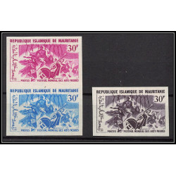94033c y&t N°206 festival mondial des arts nègres de dakar 1966 mauritanie Essai proof Non dentelé imperf ** MNH lot 3