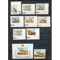 173b Yemen kingdom MNH ** Mi N°403/410 B + Bloc 41 jeux olympiques olympic games Mexico 68 Non dentelé imperf