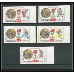 179 Yemen kingdom MNH ** Mi N°620/624 B Non dentelé imperf jeux olympiques olympic games MEXICO 68
