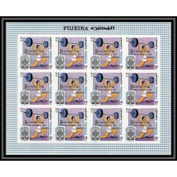 180 Fujeira MNH ** N°292/301 B overprint Non dentelé imperf jeux olympiques olympic games mexico feuilles sheets
