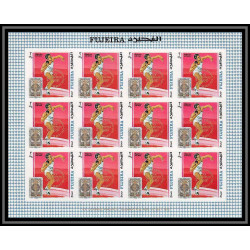 181a Fujeira MNH ** N°320/329 B overprint Non dentelé imperf jeux olympiques olympic games mexico feuilles sheets