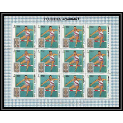 183a Fujeira MNH ** N°320/329 A overprint gold jeux olympiques olympic games mexico 68 cycling feuilles sheets