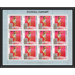 183a Fujeira MNH ** N°320/329 A overprint gold jeux olympiques olympic games mexico 68 cycling feuilles sheets