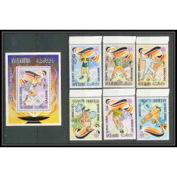 191a Ras Al Khaima MNH ** Mi N°649/654 A bloc 119 A jeux olympiques olympic games MUNICH 72 Football (Soccer)
