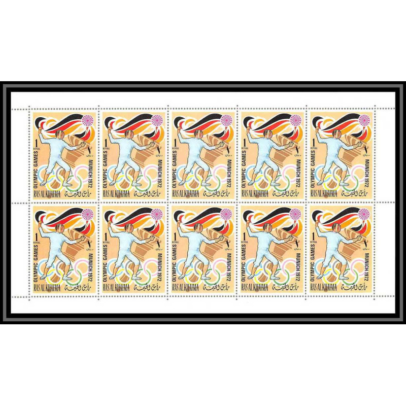 191d Ras Al Khaima MNH ** Mi N°649/654 A jeux olympiques olympic games MUNICH 72 Football feuilles sheets