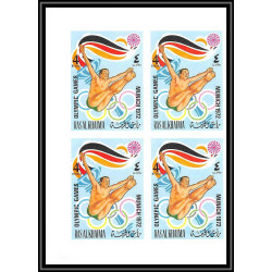 192c Ras Al Khaima MNH ** Mi N°649/654 B jeux olympiques olympic games Non dentelé imperf MUNICH 72 bloc 4