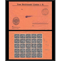 15849 allemagne reich lindau infla 1923 DIENFTMARKE service N°29 25 timbres lettre cover
