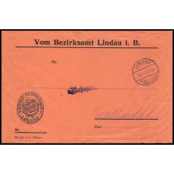 15849 allemagne reich lindau infla 1923 DIENFTMARKE service N°29 25 timbres lettre cover