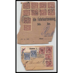 15852 allemagne reich lot de 2 fragments 1898/1923 lettre cover
