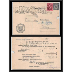 15854 allemagne reich DIENFTMARKE service N°27/29 donau 1923 lettre cover