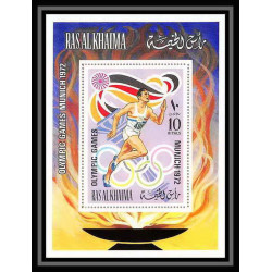 193 Ras Al Khaima MNH ** Mi bloc N°116 A jeux olympiques olympic games munich 72 running