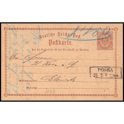 15863 allemagne reich post 1/2 p Ganzsache Mi P1 posen polska 1874 militsch carte postale entier stationery