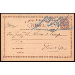 15864 allemagne reich post 1/2 p Ganzsache Mi P1 Militisch serbia ? carte postale entier stationery