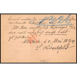 15864 allemagne reich post 1/2 p Ganzsache Mi P1 Militisch serbia ? carte postale entier stationery
