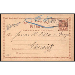 15865 allemagne reich post 1/2 p Ganzsache Mi P1 beuthen polska 1874 carte postale entier stationery