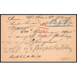 15867 allemagne reich post 1/2 p Ganzsache Mi P1 kretschmer beuthen polska 1874 carte postale entier stationery
