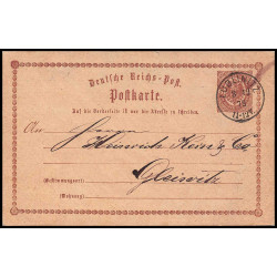 15868 allemagne reich post 1/2 p Ganzsache Mi P1 lublinitz polska 1874 carte postale entier stationery