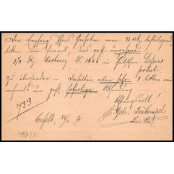 15869 allemagne reich post 1/2 p Ganzsache Mi P1 krefeld 1874 carte postale entier stationery
