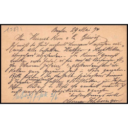 15871 allemagne reich post 1/2 p Ganzsache Mi P1 bunzlau polska 1874 carte postale entier stationery