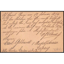 15872 allemagne reich post 1/2 p Ganzsache Mi P1 hamburg 1874 leippzig carte postale entier stationery