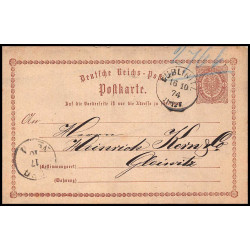 15873 allemagne reich post 1/2 p Ganzsache Mi P1 lublinitz 1874 carte postale entier stationery