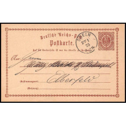 15874 allemagne reich post 1/2 p Ganzsache Mi P1 coeln 1875 carte postale entier stationery