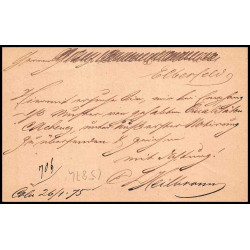 15874 allemagne reich post 1/2 p Ganzsache Mi P1 coeln 1875 carte postale entier stationery
