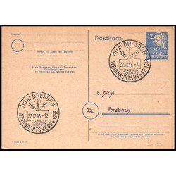 15900 allemagne Ganzsache deutsche post 12Pfg Michel P36 dresden 1948 carte postale entier stationery 