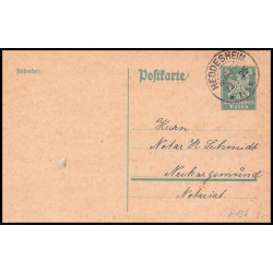 15902 allemagne Ganzsache reich 5 vert heddesheim 1925 carte postale entier stationery 