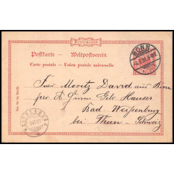 15911 allemagne Ganzsache 10Pfg bonn weissenburg 1891 carte postale entier stationery 